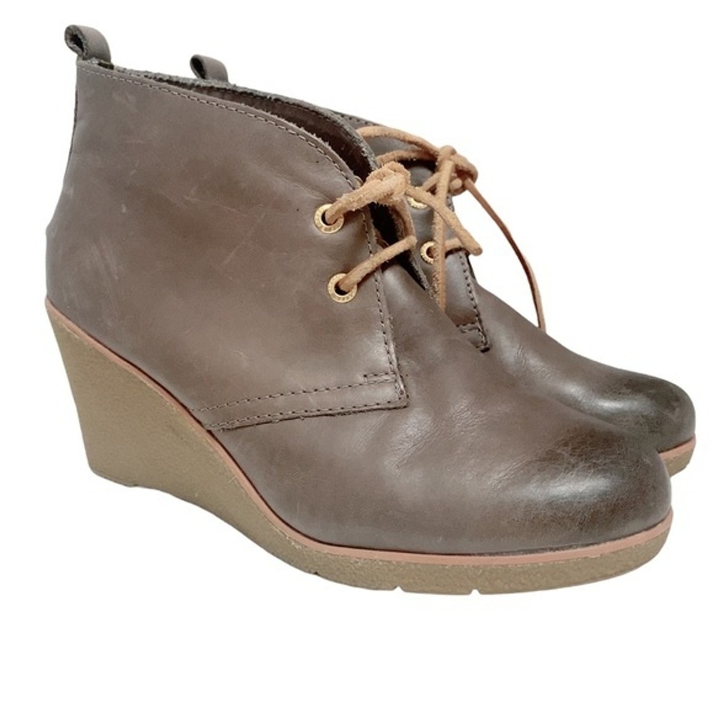 Sperry TopSider Harlow Wedge Chukka Boots Womens‎ Size 8M  Burnished Leather